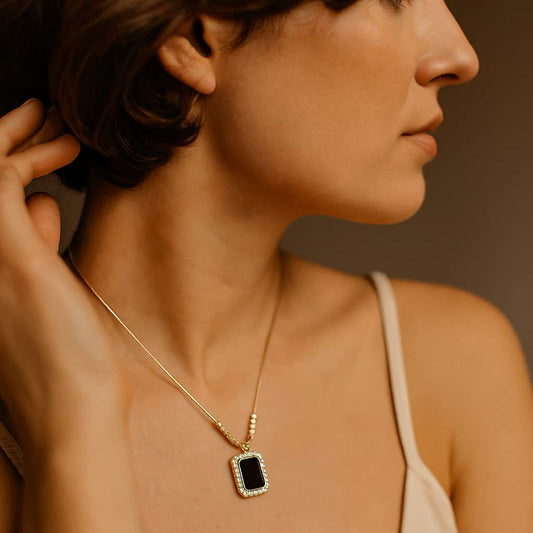 Beaded Black Onyx