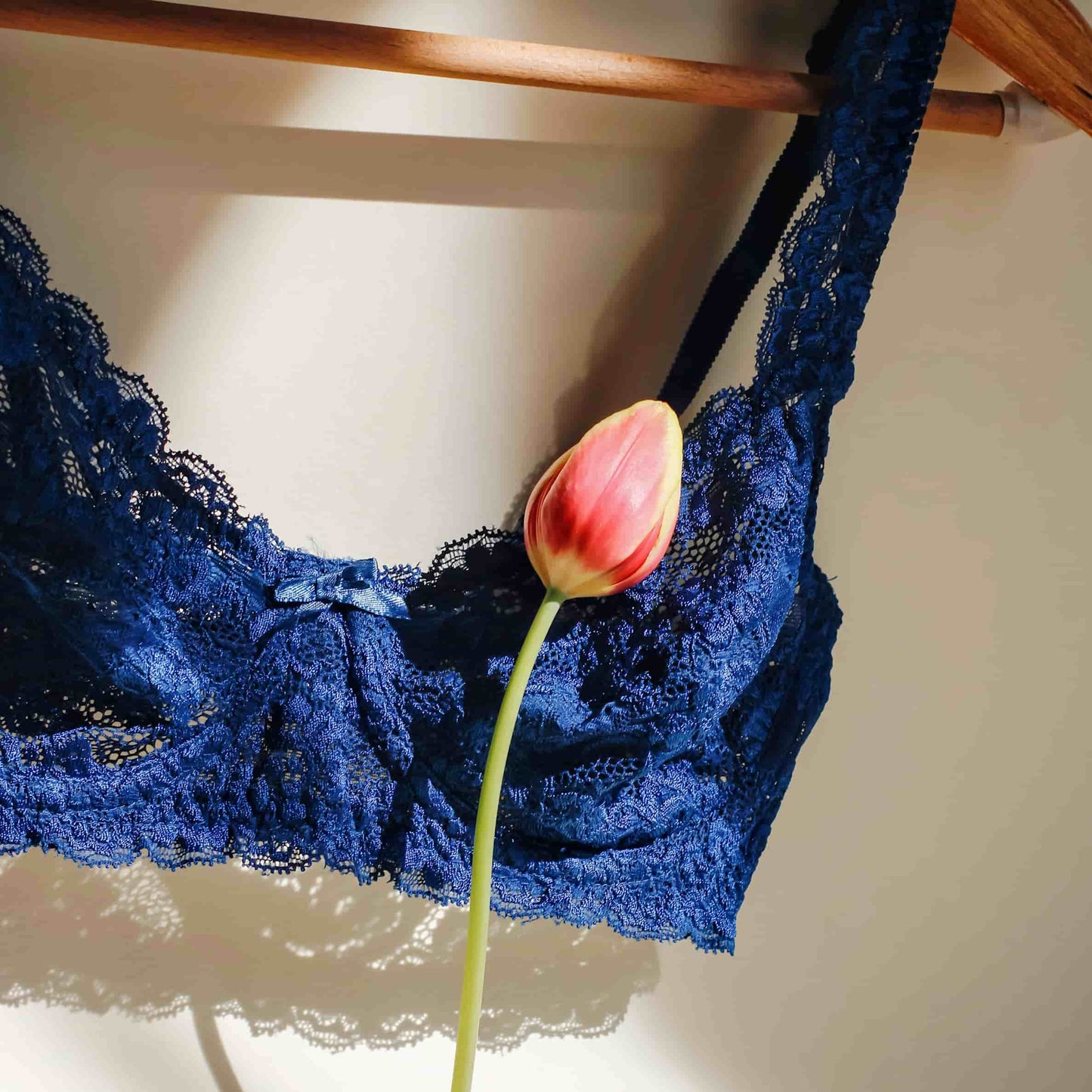 Blue Lace Underwire Bra